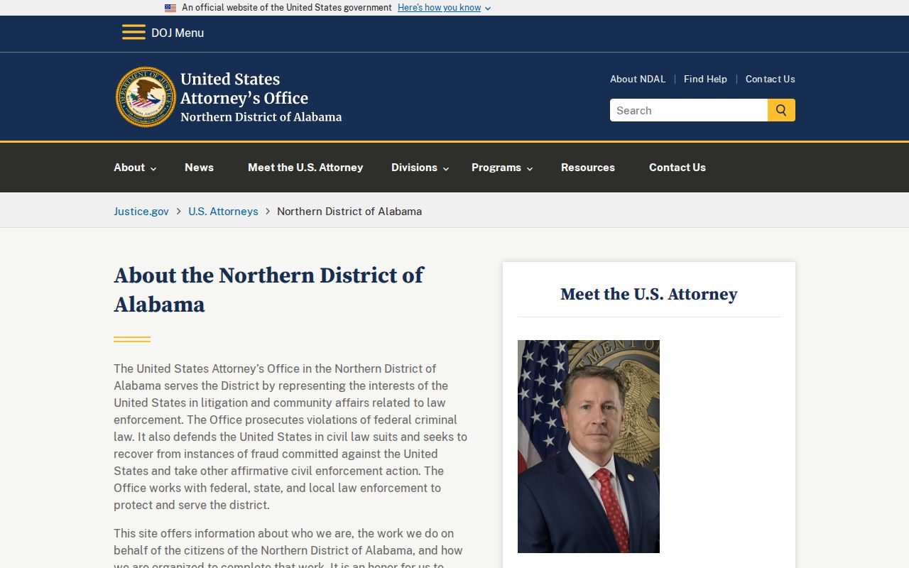 Talladega County court dockets federal prosecutor channel