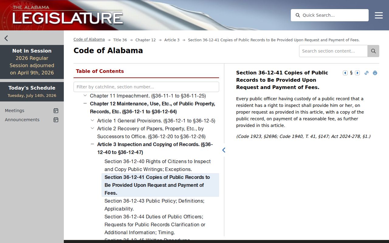 Talladega County court records public copy law