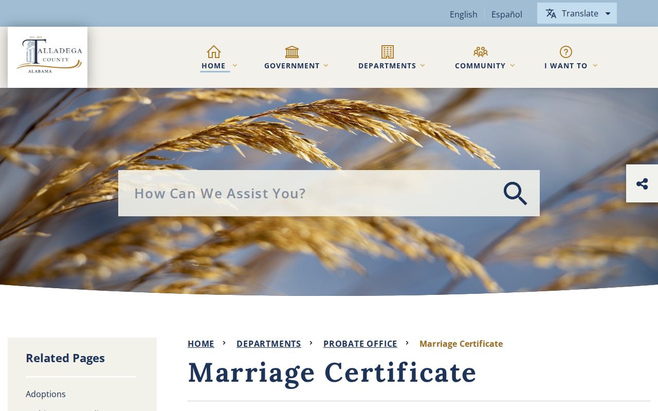 Talladega County marriage and divorce records marriage certificate instructions